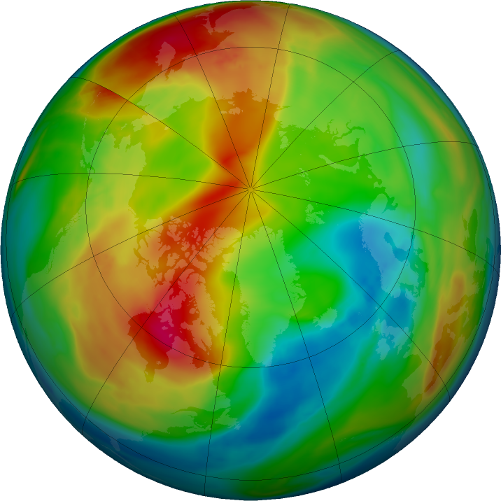 Arctic ozone map for 27 January 2023